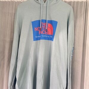 The North Face Men's Mint Pullover Hoodie with Blue & Red Logo